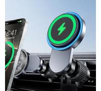 GuMosh for Magsafe Car Mount Charger with Cooling Fan, Fast Magnetic Car Phone Holder, Strong Hook Car Vent Phone Mount, Magnetic Wireless Car Charger for iPhone 17 Pro Max Air/16/15/14/13/12 Series