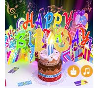 Gumry 13TH Musical Birthday PopUp Card, Blowable Colorful Light Candle 3D Cards with Song, Applause Cheers Sound, Greeting Cards Birthday Gifts Decorations for Women Men Turning 13 Years Old