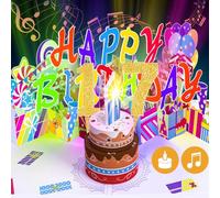Gumry 17TH Birthday Card, Blowable Musical Birthday PopUp Card with LED Light Candle Song 'HAPPY',17th Birthday Decorations,17th Birthday Gifts for 17 Years Old Girls Boys Teens Son Daughter