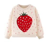 Gumyoss Girls Sweatshirt 100% Cotton Girls Unicorn Pullover Crew Neck Jumper for Little Girls Long Sleeve Tops for Toddler Girls, 6 Years, Strawberry