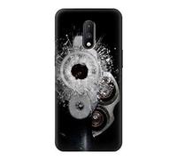 Gun Bullet Hole Glass Case Cover For OnePlus 7