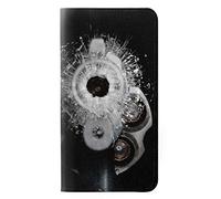 Gun Bullet Hole Glass PU Leather Flip Case Cover For OnePlus 7 Pro