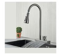 Gun Gray Pull Out Kitchen Faucet 4 Funct Rainfall Mixer Tap for Hot & Cold Water Deck Mounted Slish & Functal for Modern Kitchens