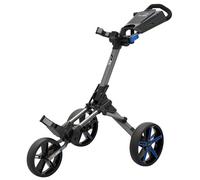 (Gun Metal/Blue) Powakaddy Golf CUBE Cart 3 Wheel Pull / Push Golf Trolley