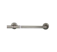 Gun Metal Industrial Room Darkening Extendable Metal Curtain Pole Set, 210-360cm