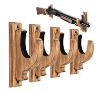 Gun Rack Wall Mount, Real Wood Shotgun & Rifle Wall Mount Holder Display for Sword Bow Firearm, Vintage Gun Holder Hangers for Gun Safe As Gifts for Men