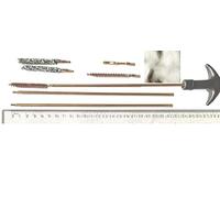 Gun, rifle, pistol barrel cleaning Rod Kit Set for .177, 22, 270, 30 with 3 piece rod, brushes, mops, jag, patches. Up to 67cm long excluding the handle