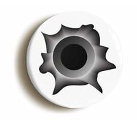 GUN SHOT BULLET HOLE FUNNY BADGE BUTTON PIN (Size is 1inch/25mm diameter)