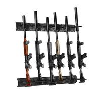gun-Style rack, VEVOR 6-Slot Vertical Rifle & Shotgun Wall Mount, Heavy Duty Metal Display Stand with Soft Padding