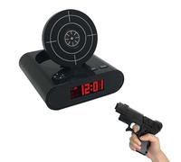 Gun Target Alarm Clock with Gun Shooting Wake Shot Flying Timer Shooting Game Digital Alarm Clock Personalized Rolling Timing Runaway Clocks LED Display Home Bedroom,Creative Gifts for Friends