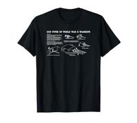 Gun Types of World War II Warships - Naval Armament Diagram T-Shirt