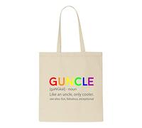 Guncle gay uncle dictionary definition (style two caps) LGBT pride statement tote bag shopper - natural