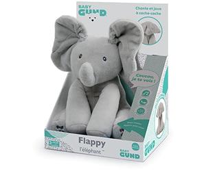 GUND Baby Animated Flappy the Elephant Stuffed Animal Plush, Grey, 30.5 cm, French Version