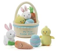 GUND Baby My First Easter Basket Playset Stuffed Plush, 5 pieces