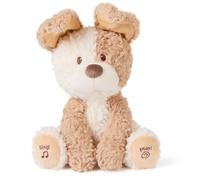 GUND Baby Peeki the Puppy Animated Plush, Singing Stuffed Animal, Sensory Toy for Babies and Toddlers, Plays Peek-a-Boo and Sings, Brown/Cream, 12”
