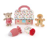 GUND Baby Play Soft Collection My First Gingerbread House 5-Piece Playset with Rattle Squeaker and Crinkle Plush Toys Sensory Toy for Babies 7.5