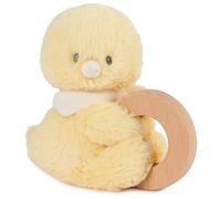 GUND Baby Sustainable Duckling Ring Rattle, Stuffed Animal Plush Made from 100% Recycled Plush Materials, Wooden Rattle for Babies and Newborns, Yellow, 10”