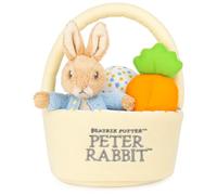 GUND Beatrix Potter Peter Rabbit Easter Basket Sensory Toy Playset, 4-Piece Plush Toy Playset for Ages 1 and Up, 8.5”