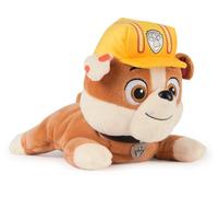 GUND PAW Patrol Rubble Plush, Official Lounging Rubble Plush Toy, Weighted Stuffed Animal, Sensory Toy for Ages 1 and Up, 20 cm