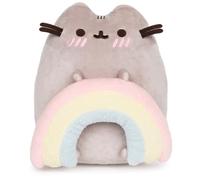 GUND Pusheen with Rainbow Plush, Stuffed Animal for Ages 8 and Up, Gray/Rainbow, 9.5”