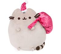 GUND Santa Claws Pusheen Holiday Plush Stuffed Animal Cat, Gray and Pink, 9.5”