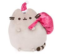 GUND Santa Claws Pusheen Holiday Plush Stuffed Animal Cat, Gray and Pink, 9.5”