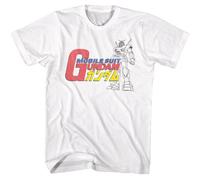 Gundam Mobile Suit Japanese Logo Men's T Shirt Anime Cartoon Robot WhiteMedium