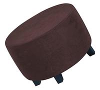 GUNDAN Footstool Cover Round Stretch Ottoman Cover, Velvet Removable Large Stretch Pouffe Cover Anti-Slip Foot Stool Slipcovers With Elastic Bottom, Machine Washable (Color : A12, Size : 60-73CM)