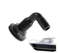 Gungtj 90 Degree Angled Thru Hulls - ABS Thru Drain Connector with Secure Fit Design, Marine Drain Through Hull Fitting for Boat Sink Bilge Drainage, Easy Installation Stable Attachment