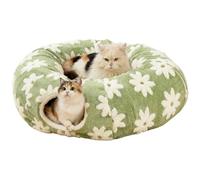 Gungtj Cat Tunnel Bed - Washable Plush Bed with Ball,Flower Design Interactive Cat Donut Tunnel | for Crawling Entertainment Teething Indoor Outside Kitten Bunny Puppy