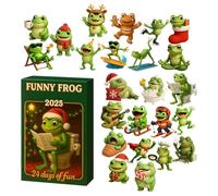 Gungtj Christmas Count down | Fun 2d Flat Acrylic Frog - 24 Days Frog Figurines Pendant - for Lovers Friends Family Holiday Season Home