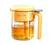 Gungtj Condiment Jar,400ml Moisture Resistant Spoon Included | Kitchen Glass Condiment Bottle,for Sugar Salt Pepper Sesame Vinegar Meal Prep Dish Serving Restaurant Catering Truck