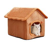 Gungtj Covered Cat Bed,Non-Slip Calming Foldable Nest | Hooded Cat Bed Indoor House,for Indoor Pet Small Dog Winter Sleeping Bedroom Living Room Balcony Dorm Home Decor