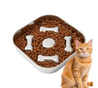 Gungtj Dog Slow Feeder Bowl | Stainless Steel Pet Feeding Bowl - Anti Gulping and Choking Slow Feeder to Improve Eating Habits for Small Medium Large Dogs Cats