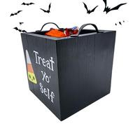 Gungtj Halloween Candy Dish | Treat Bowl with Handles,Wooden Snack Holder for Storage Party Home Decor Shelf Display Table Display