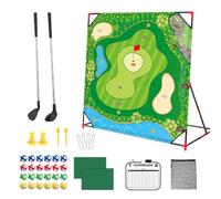 Gungtj Interactive Golf Training Mat 137 x 137 cm | Adhesive Golf Game with 24 Balls and Stand | for Men Adults, Practice in the Garden, Yard, Sports, Home, Family and Party
