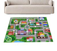 Gungtj Kids Play Mat - Sensory Activity Floor Mat, Educational City Scene Carpet, Crawling Rug, Foldable Exercise Mats for Indoor Playground, Development and Fun Learning Activities