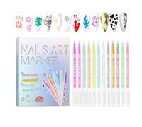 Gungtj Nail Paint Pens - Long-Lasting 12-Color Fingernail Design Aid - Quick-Drying Nail Dotting Liner Pen - for Traveling Business Trip Party School Girlfriend Wife Friend