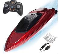 Gungtj Remote Control Boat - 2.4G Stunt Water Toy, Speed Boat with Remote Control Feature, Fast RC Boats for Boys and Girls, Kids Outdoor Water Toy for Pool, Lake, Pond, River, Beach, Park