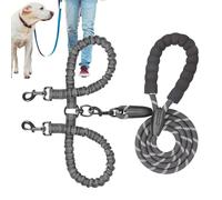 Gungtj Training Rope for Small Dogs | Double Traction Lead Splitter,Adjustable Dog Lead Shock Absorbing Bungee for Large Medium Pet Hiking Camping Exploring Walking