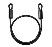 GUNGY 1m Bike Lock Cable Heavy Duty Cable Lock Security Cable with PVC Coated Double Loop 8mm Thick for Padlocks Disc Locks and U-Locks Black