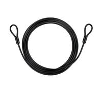 GUNGY 2M Bike Lock Cable Heavy Duty Cable Lock Security Cable with PVC Coated Double Loop 4 mm Thickness with PVC Coating for Padlocks Disc U-Locks Black