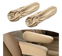 gunhunt 2 PCS Car Front Seat Armrest Cover, Stretch Car Armrest Cover, Comfortable Armrest Protector Cover, Anti-Scratch Armrest Cover Replacement, Universal for Most Cars, Trucks, SUVs (Beige)