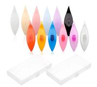 Guniata Pack of 12 Occhi Ships Plastic, Portable Tatting Shuttle Set with Storage Box, for DIY Hand Lace Making, Hand Knitting (A)