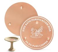 Guniata Pack of 2 Copper Plate Bird Baths, with Three-Point Support, Natural Algae Stop & Water Purification by Copper Ions, for Bird Bath Bowl and Outdoor Fountains (Style 3)