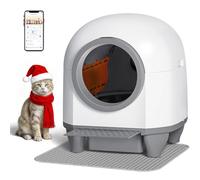 GUNJI Automatic Self-Cleaning Litter Box, 90L Large Capacity for Multiple Cats - APP Controlled with Safety Protection, Included Litter Mat & 1 Roll Garbage Bags (Gray)