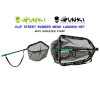 GUNKI CLIP STREET RUBBER MESH LANDING NET WITH SHOULDER STRAP BOAT & SHORE USE