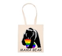 GUNMANTOR Mummy Bear Gay Pride Shopping Bag Beige Reusable Sustainable Eco Friendly Reusable Shopping Bag
