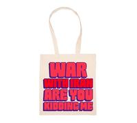 GUNMANTOR War With Iran, You Laugh At Me Shopping Bag Beige Reusable Sustainable Eco Friendly Reusable Shopping Bag