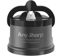 AnySharp Pro Metal World's Best Knife Sharpener with Suction, Gunmetal